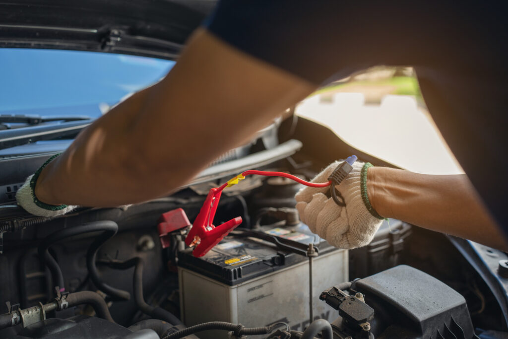 Battery tester showing low voltage reading dublin